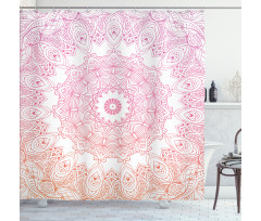 Outline Style Flowers Shower Curtain