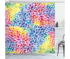 Rainbow Colored Leaves Shower Curtain