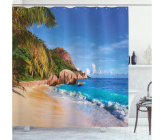 Summer Ocean and Palm Trees Shower Curtain