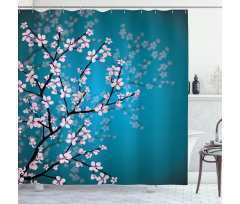 Ombre Spring Sakuras Shower Curtain