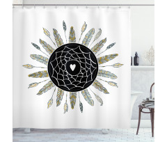Dream Catcher with a Heart Shower Curtain