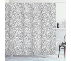 Monochrome Little Flowers Shower Curtain