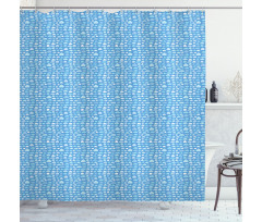 Puffy Blue Cumulus Clouds Shower Curtain