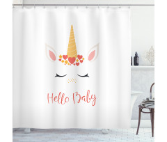 Nursery Lettering Horns Shower Curtain