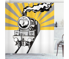 Locomotive Sunburst Effect Shower Curtain