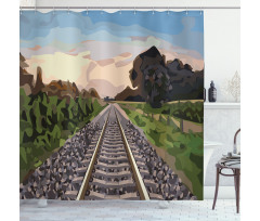 Stones and Road Tracks Shower Curtain