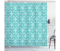 Classic Floral Motif Shower Curtain