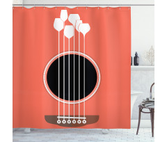 Acoustic Guitar Wine Glasses Shower Curtain