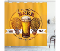 Premium Beer Grunge Graphic Shower Curtain