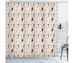 Club and Ball Sport Themed Shower Curtain