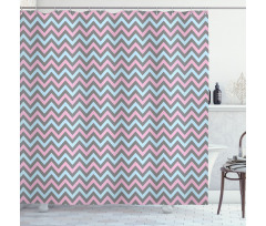 Pastel Sharp Zigzags Shower Curtain