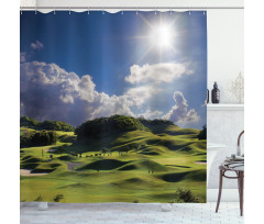 Summer Pasture Grassy Hills Shower Curtain
