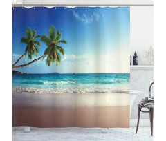 Scenic Island View Trees Shower Curtain