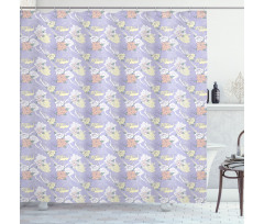 Lavender Background Oriental Shower Curtain