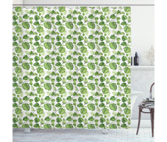 Monstera and Fern Foliage Shower Curtain