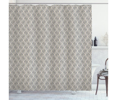Swirls and Curlicues Damask Shower Curtain