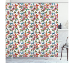 Retro Swallowtail Wings Shower Curtain