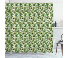 Hawaiian Elements in Green Shower Curtain