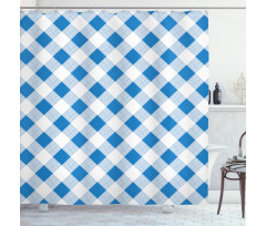 Checkered Plaid Grid Shower Curtain