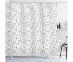 Swirls Ornamental Curls Shower Curtain