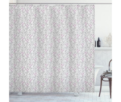 Art Deco Sprigs and Berries Shower Curtain