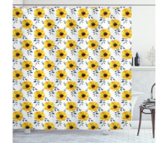 Watercolor Poppy Blossoms Shower Curtain