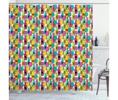 Colorful Bottles and Glasses Shower Curtain