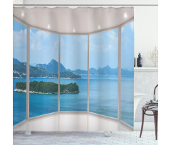 Seascape View from Window Shower Curtain
