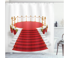 Round Stage with Stairs Shower Curtain