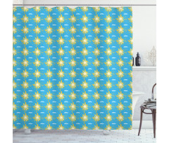 Sunny Day and Clouds Pattern Shower Curtain