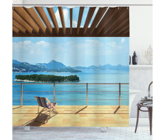 Balcony Panoramic Seascape Shower Curtain