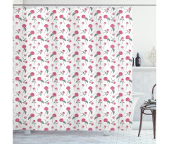 Romantic Flowers Valentine's Shower Curtain