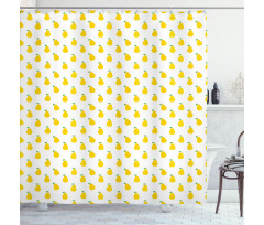 Graphic Pear Fruit Motifs Shower Curtain