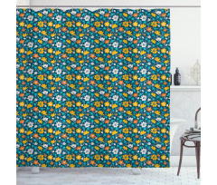 Flower and Leaves Spring Shower Curtain