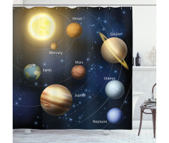 Solar System Planets Shower Curtain