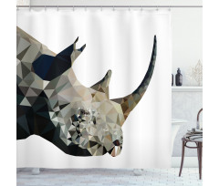 Polygonal Savannah Wildlife Shower Curtain