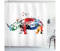 Musical Notes Animal Shower Curtain