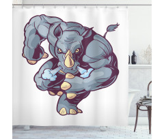 Anthropomorphic Mascot Run Shower Curtain
