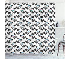 Hand Drawn Hipster Animal Shower Curtain