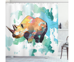 Watercolor Animal Wilderness Shower Curtain