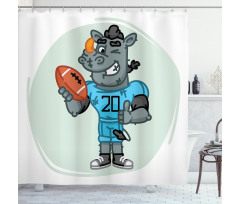 Animal with Jersey and Ball Shower Curtain