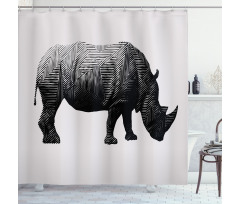 Polygonal Animal Line Art Shower Curtain