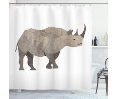 Herbivore Animal Monochrome Shower Curtain