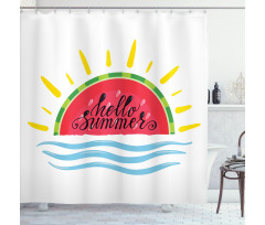 Watermelon Slice Motif Shower Curtain