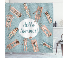 Girls and Woman Pool Shower Curtain