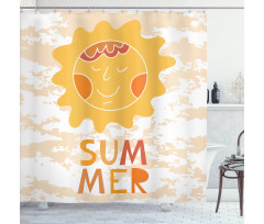 Sun on a Grunge Background Shower Curtain