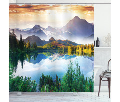 Winter Mountains Morning Shower Curtain