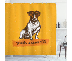 Grunge Puppy Design Shower Curtain