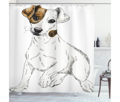 Graphic Puppy Portrait Shower Curtain