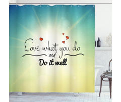 Hearts and Powerful Message Shower Curtain